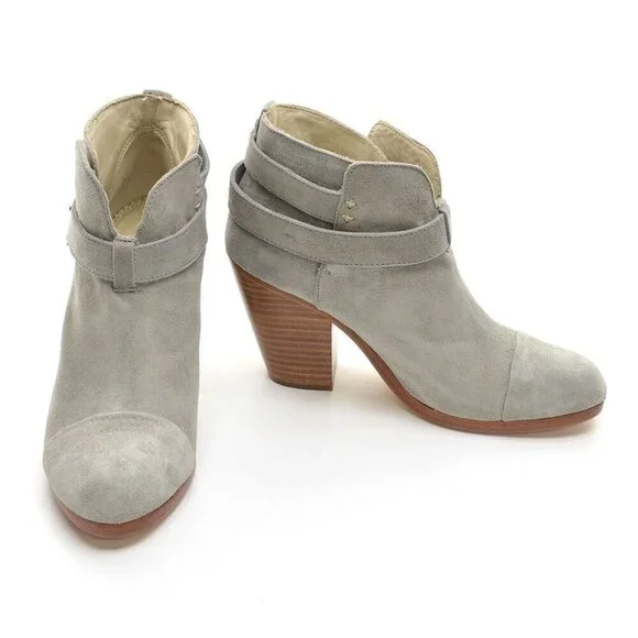 rag & bone Harrow Light Gray Suede Boots 37 New